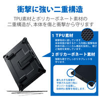 iPad 第9世代 (2021) 10.2インチ フルプロテクトケース ZEROSHOCK TB-A21RHVBK エレコム 1個（直送品）