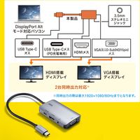 サンワサプライ USB Type C-HDMI/VGA変換アダプタ(4K/30Hz/PD対応) AD-ALCHV02 1個
