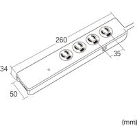 延長コード 電源タップ 2m 3P（ピン） 4個口 マグネット ホワイト TAP-SP311TEL サンワサプライ 1個（直送品）