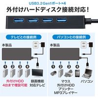 サンワサプライ HDD接続対応 USB3.2 Gen1 4ポートハブ USB-3HTV433BK 1個