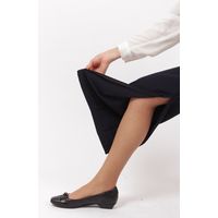 ジョイントカシワギ ストレッチ素材 撥水加工 治療・リハビリ・介護用 裾ファスナー付 パンツ 女性用 股下60cm M 紺（直送品）