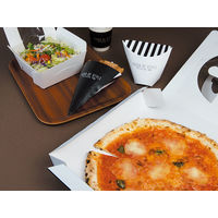 10-318 ミエルピザ箱 持ち手付 10インチ【weeco】 100枚(50×2) 1ケース(100枚入(50枚×2袋))（直送品）