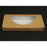 窓付 ピザボックス 10インチハーフ クラフト紙 300枚(25×12) 00553219 1ケース(300枚入(25枚×12袋))（直送品）