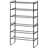 山崎実業 伸縮シューズラック 07556 3段 ブラック 1セット(3台)（直送品）