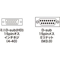 サンワサプライ モニタ変換アダプタ AD-HD15NEK 1個（直送品）