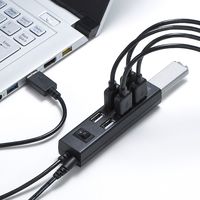 サンワサプライ USB2.0ハブ(7ポート・ブラック) USB-2H702BKN 1個（直送品）