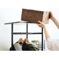 【軒先渡し】ヤマソロ オーア 大理石柄コーナーハンガー 幅380×奥行380×高さ1500mm ブラック 76-190 1台（直送品）