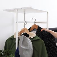 【軒先渡し】ヤマソロ オーア 大理石柄コーナーハンガー 幅380×奥行380×高さ1500mm ホワイト 76-191 1台（直送品）