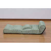 ファミリー・ライフ 腰にやさしい高反発座椅子DX 座ったままリクライニング マーガレット柄 グリーン 0405130 1個（直送品）