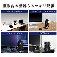延長コード 電源タップ OAタップ 2P式 2m 12個口 USB×4 耐雷 USB急速充電 タワー型 朝日電器（ELPA） WBS-TW1204USB(BK)