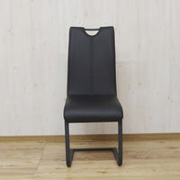 【軒先渡し】後藤家具物産 片持ち式 ハイバック ダイニングチェア ブラック DC-ML-BK 1セット(2脚入)（直送品）