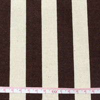 日本紐釦貿易 NBK 綿麻ナチュラルプリント生地 太ストライプ柄 110cm巾×5m切売カット ブラウン系 ICH29000-2J-5M（直送品）