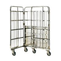 テックサス ステンレスロールボックスパレット マイティキャリー観音扉 MCK-4E 1台 64-0785-41（直送品）