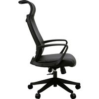 【軒先渡し】関家具 ハイバックチェア ニード PU ブラック 205090 1脚（直送品）