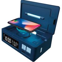 【ギフト包装】アデッソ　フォッシュ　ワイヤレス充電＋ＵＶ除菌クロック　22-0287-016　1個（直送品）