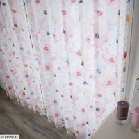 スミノエ DISNEY セミオーダー レースカーテン ミッキー アロマ 1000×2340mm ローズ １セット(2枚入)（直送品）