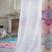 スミノエ DISNEY セミオーダー レースカーテン プリンセス アクア 2200×2290mm パープル １セット(2枚入)（直送品）