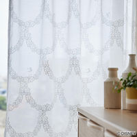 スミノエ DISNEY セミオーダー レースカーテン ミッキー フラワーリース 2000×890mm ホワイト １セット(2枚入)（直送品）