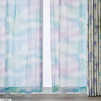 スミノエ DISNEY セミオーダー レースカーテン ミッキー メロウボイル 120×1940mm ブルー １セット(2枚入)（直送品）