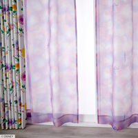 スミノエ DISNEY セミオーダー レースカーテン プリンセス シーザライトボイル 2200×2240mm パープル １セット(2枚入)（直送品）