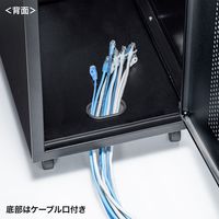 サンワサプライ キャスター付きハブボックス(4U・ブラック) CP-THBOX4UBK 1台（直送品）