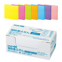 【強粘着】コクヨ　ふせん　50×50mm　ネオン7色アソート　K2メ-KN5050X10　90枚×10冊×1箱　〈K2〉