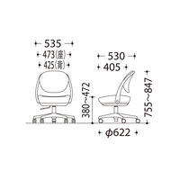 オカムラ パラベル カバーリングタイプ ５本脚ウレタンキャスター ブラックボディ インディゴ（インターロック） 8CBAES FXW4 1脚（直送品）