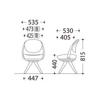 オカムラ パラベル カバーリングタイプ 木４本脚ナチュラル ホワイトボディ ダークグリーン（インターロック） 8CBAYY FXW5 1脚（直送品）