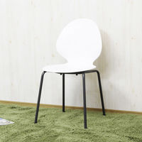 【軒先渡し】後藤家具物産 シンプルデザインルームチェアー ホワイト CC-RC-WH-2 1セット(2脚入)（直送品）