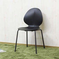 【軒先渡し】後藤家具物産 シンプルデザインルームチェアー ブラック CC-RC-BK-4 1セット(4脚入)（直送品）