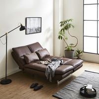 【軒先渡し】後藤家具物産 3WAY ソファーベッド 幅1960×奥行950×高さ900mm ダークブラウン SO-HDS-DBR 1台（直送品）