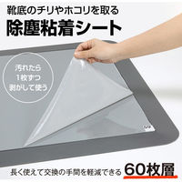 テラモト 粘着マットシートGY(60枚層)灰 600×1200 MR1238435 1枚（直送品）