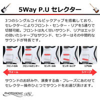 Photo Genic フォトジェニック  エレキギター ST-180M/BK ライトセット（直送品）