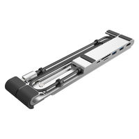 ドッキングステーション搭載ノートPCスタンド Cポート×2 Aポート×2 HDMI×1 SD/microSDスロット 高さ調節可能