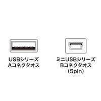 エスコ 5.0m ミニUSBケーブル(AーミニB5pin/2.0対応) EA764AJ-176A 1セット(3個)（直送品）