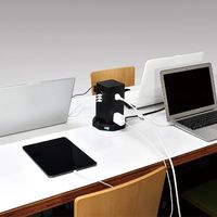 エスコ AC100V/14Ax2m タップ(12口/USBポート/タワー型) EA815GN-61 1個（直送品）