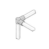 エスコ [パイプラック用] 3方向プラスチックジョイント(ブラック) EA976BY-346 1セット(30個)（直送品）