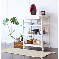 ICHIBA スープキッチンワゴン スリム 幅600×奥行390×高さ850mm ホワイト W-3350WH 1台（直送品）