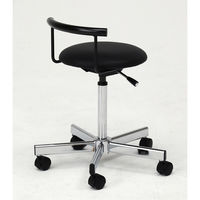 【アウトレット】【軒先渡し】【アウトレット】オリバー 作業用チェア　背付き　ブラック　メッキ仕上げ PD・CN-003・K・BK 1脚（直送品）