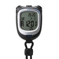 【タイマー】 ドリテック ストップウォッチ「スピールW」ブラック SW-122BK 1個