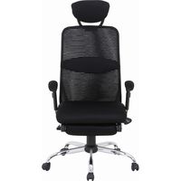 不二貿易 スリープ メッシュバックチェアー ブラック 50378 1脚（直送品）