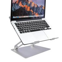 ノートPCスタンド タブレットスタンド 17インチまで対応 冷却スリット付き 高さ角度調整可能 アルミ製 シルバー オウルテック