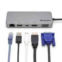 ドッキングステーション Type-C接続 HDMI×1 LAN×1 VGA(D-Sub15ピン) Cポート×1 Aポート×1 85W PD対応 アーキサイト