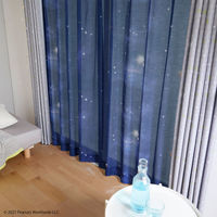 スミノエ PEANUTS セミオーダー レースカーテン ファーストビーグル 1000×1740mm ダークブルー 1セット(2枚入)（直送品）