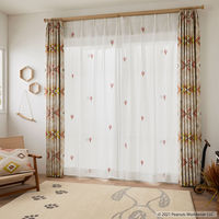 スミノエ PEANUTS セミオーダー レースカーテン バルーントリップ 2200×1490mm レッド 1セット(2枚入)（直送品）