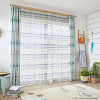 スミノエ PEANUTS セミオーダー レースカーテン ローウィング 3000×1940mm ブルー 1セット(2枚入)（直送品）