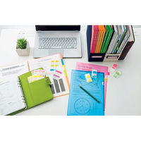 ライオン事務器 付箋 貼ってはがせる 紙付インデックス 28×45mm 3色×10枚 13834 1セット(10パック)