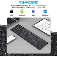 キーボード ワイヤレス Bluetooth テンキー付/JIS配列/パンタグラフ/超薄型 IC-BK23-BK iClever
