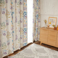 スミノエ DISNEY セミオーダーカーテン フラワーベースミッキーウィズドナルド 1400×1600mm ライトブルー １セット(2枚入)（直送品）