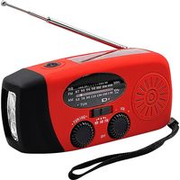 セーフラン安全用品 手回し充電ラジオライト IPX3防水 2000mAH内蔵電池 赤 J2471-RD 1台